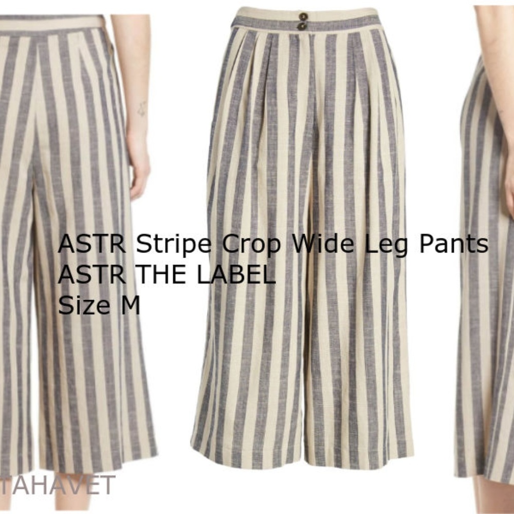 ASTR THE LABEL ASTR Stripe Crop Wide Leg Pants